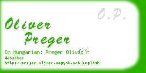 oliver preger business card